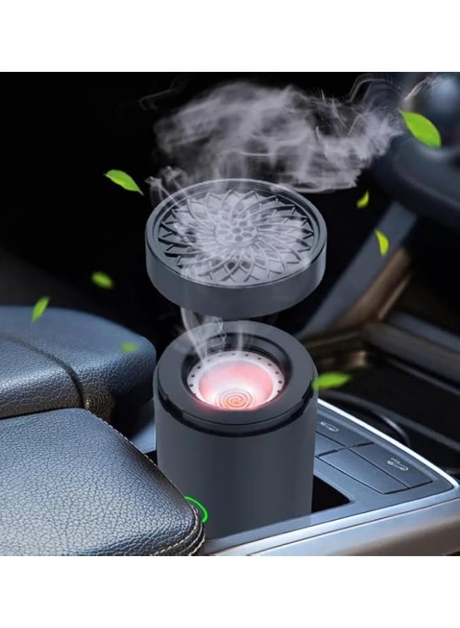 Oud Bakhoan Car USB Type-C Power Rechargeable Incense Burner (Black) - Image 4